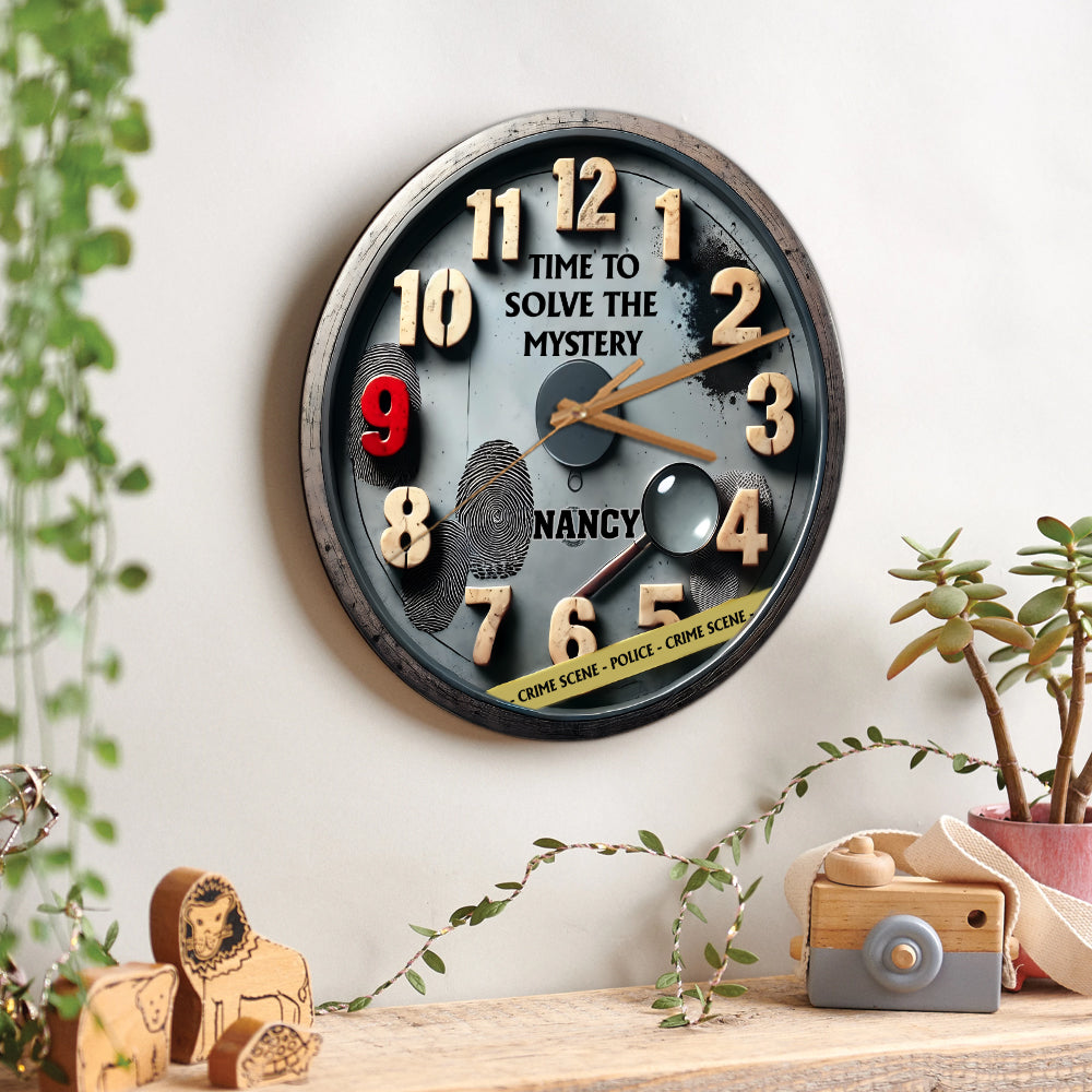 Time To Solve The Mystery - Personalized Wall Clock