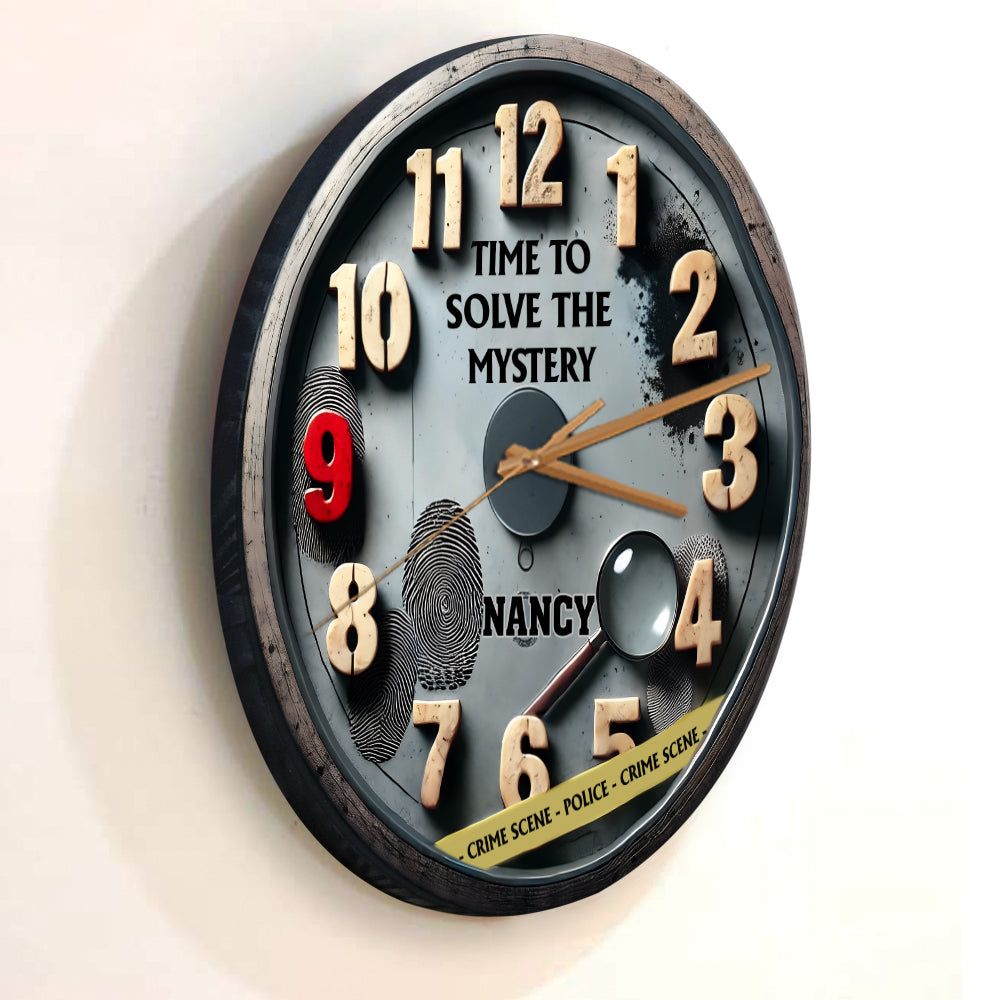 Time To Solve The Mystery - Personalized Wall Clock