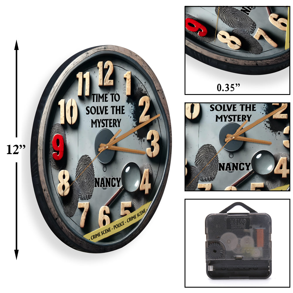 Time To Solve The Mystery - Personalized Wall Clock