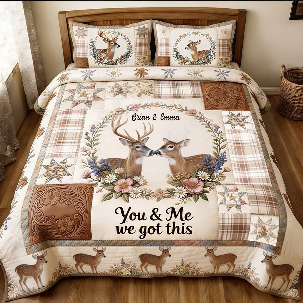 You & Me We Got This - Personalized Hunting Quilt Set