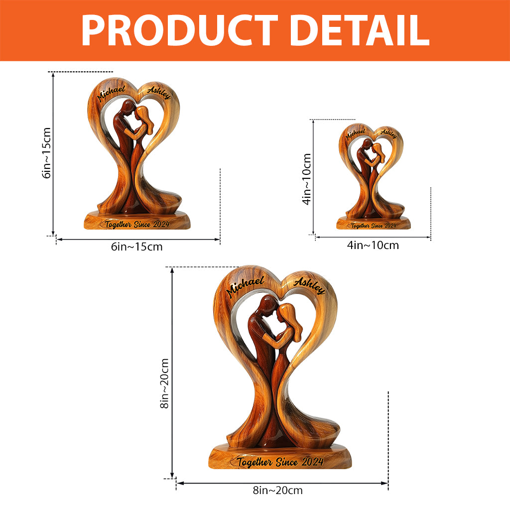 „Du und ich, wir schaffen das“ – personalisierte Acrylplakette in individueller Form für Paare