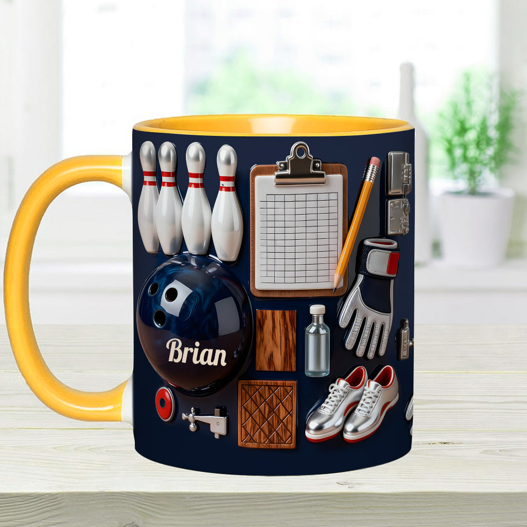Love Bowling - Personalized Bowling Accent Mug & Coaster