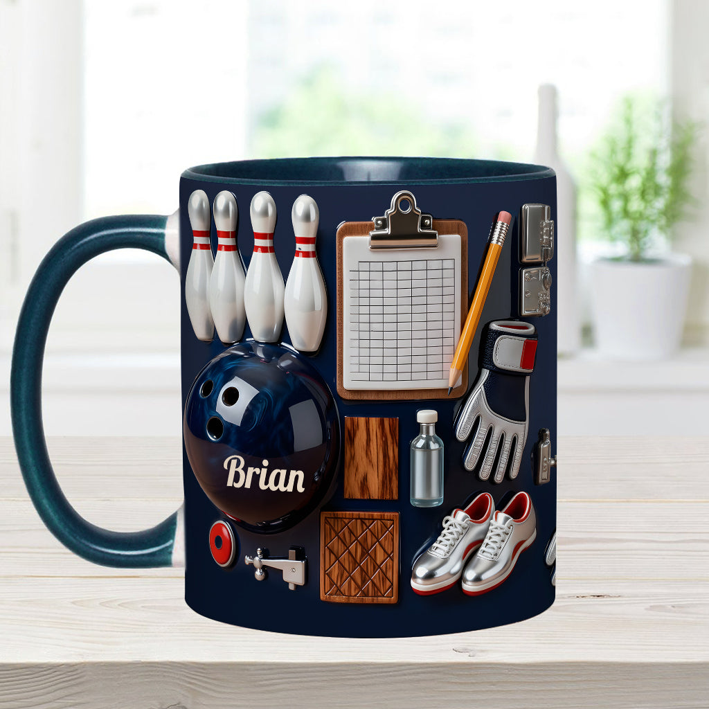 Love Bowling - Personalized Bowling Accent Mug & Coaster