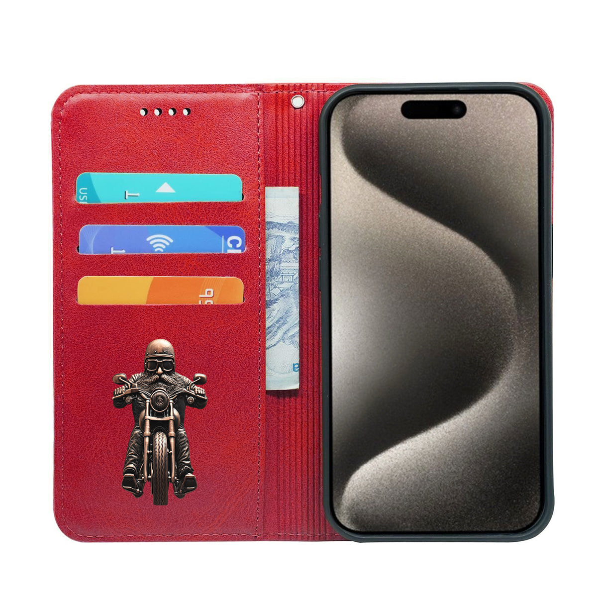 Never Underestimate An Old Man With A Motorcycle - Personalized Biker Wallet Phone Case With Strap
