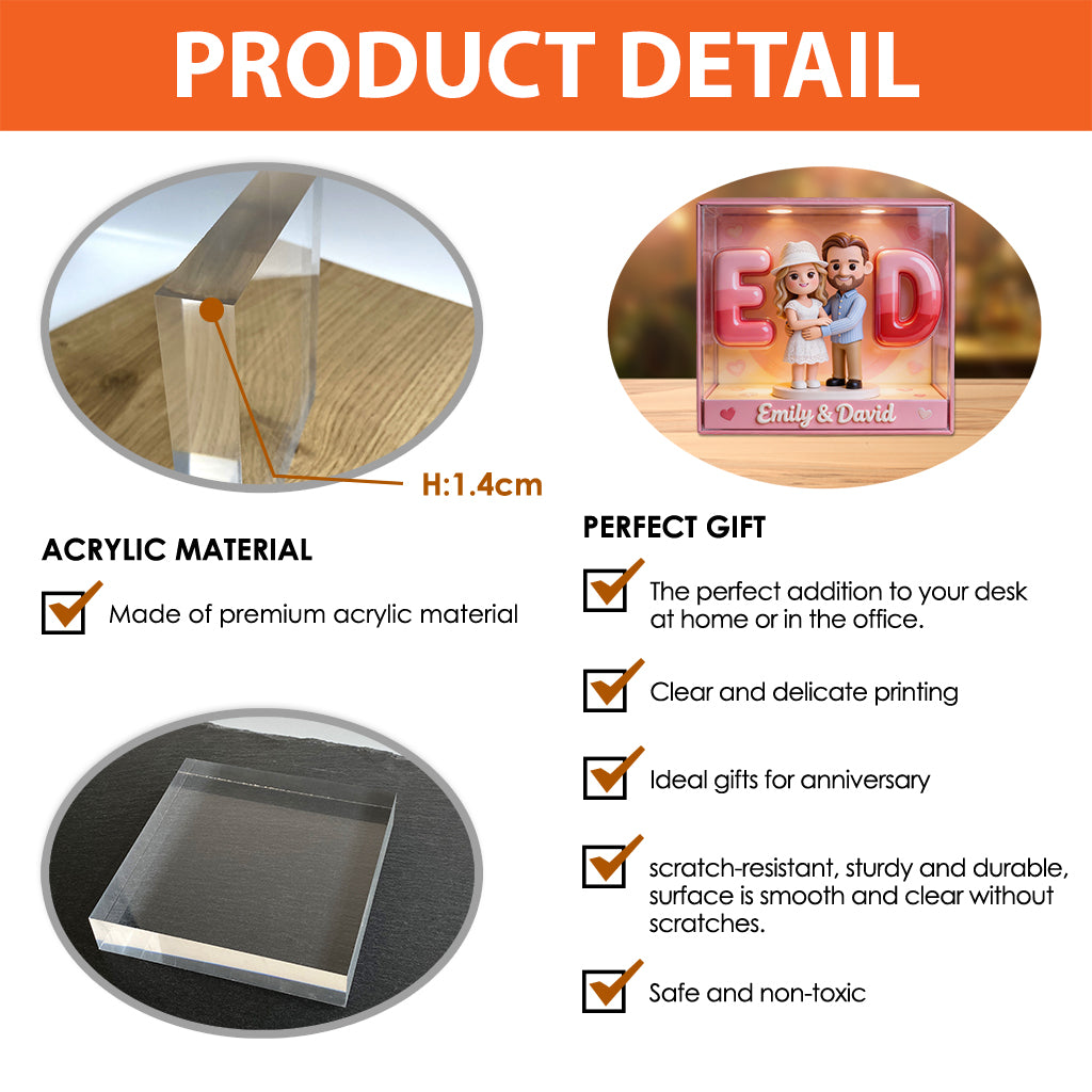 Couple Initial Alphabet Letter - Personalized Couple Custom Shaped Acrylic Plaque