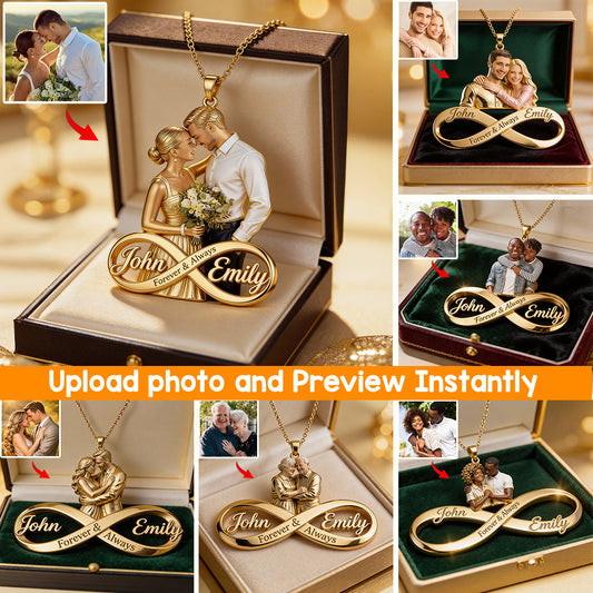 Geschenk für Paare – Personalisierte Halskette mit Metallanhänger in Partnerform
