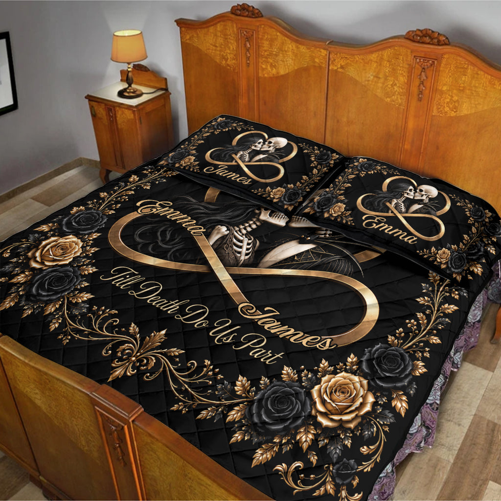 Till Death Do Us Part - Personalized Skull Quilt Set