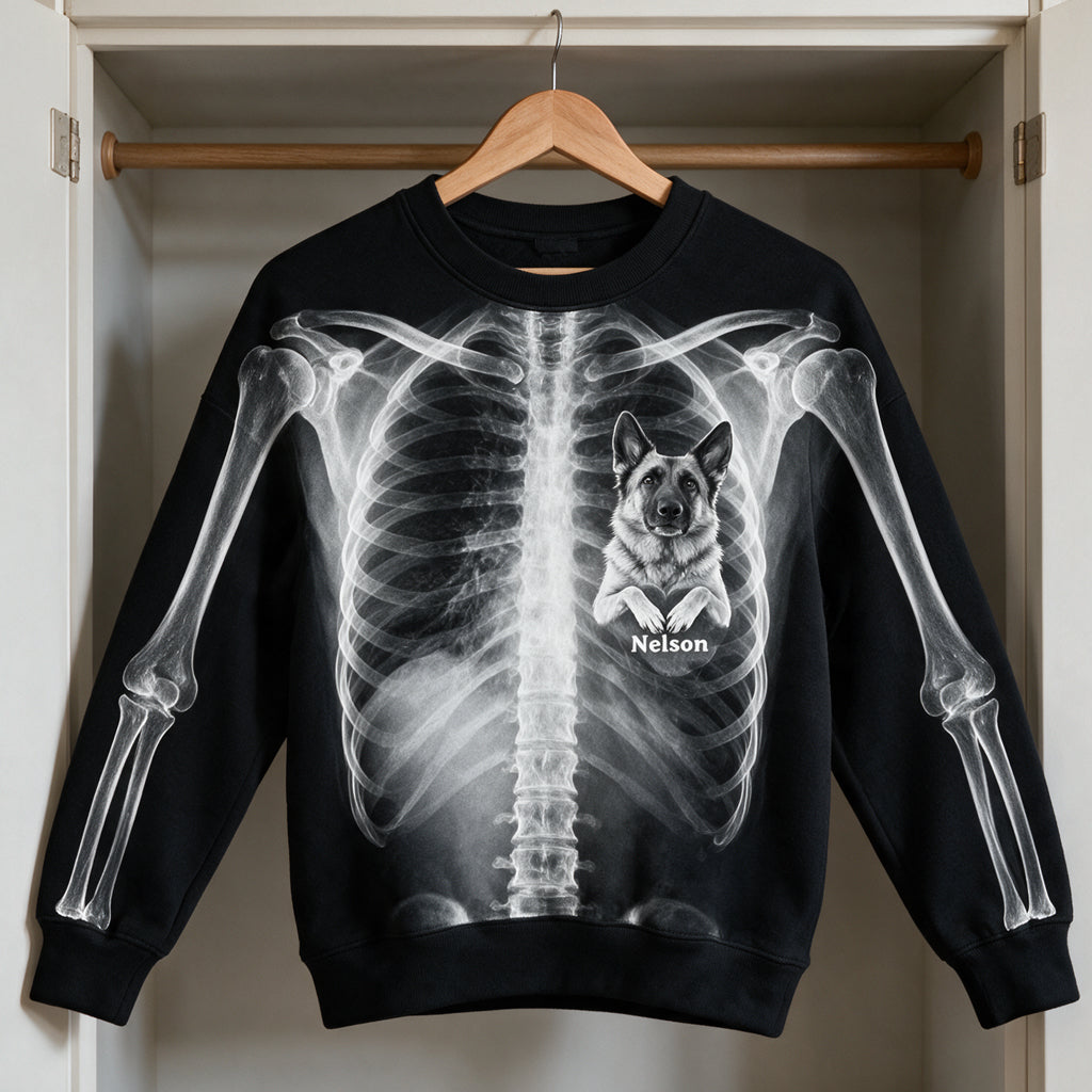 Das Röntgenbild in meinem Herzen - Personalisiertes Hundeshirt