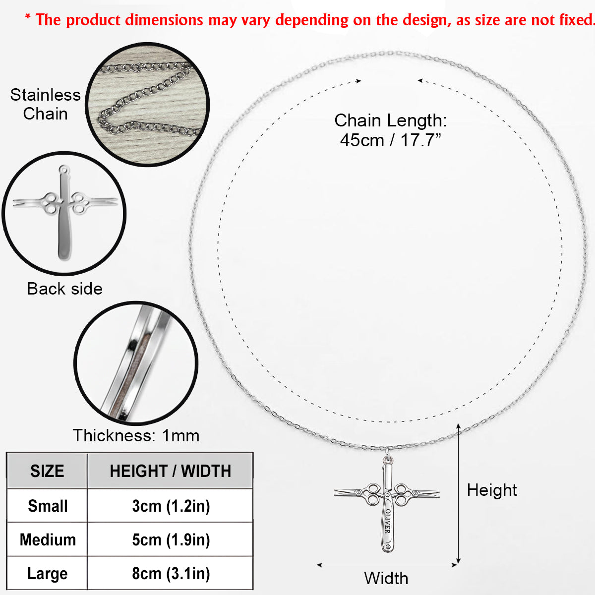 Best Hairdresser - Personalized Hairdresser Shaped Metal Pendant Necklace