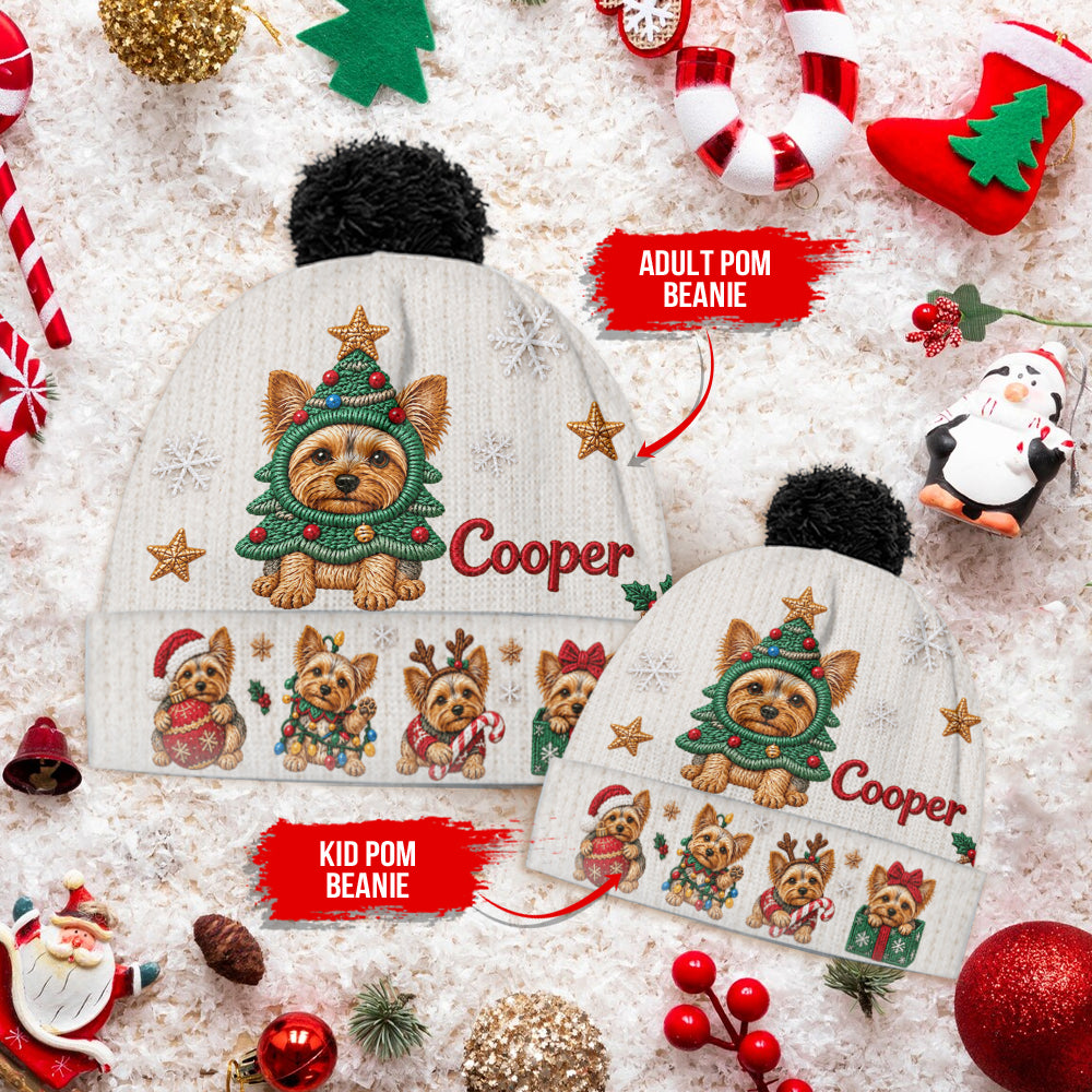 Merry Christmas - Personalized Dog Beanie Hat