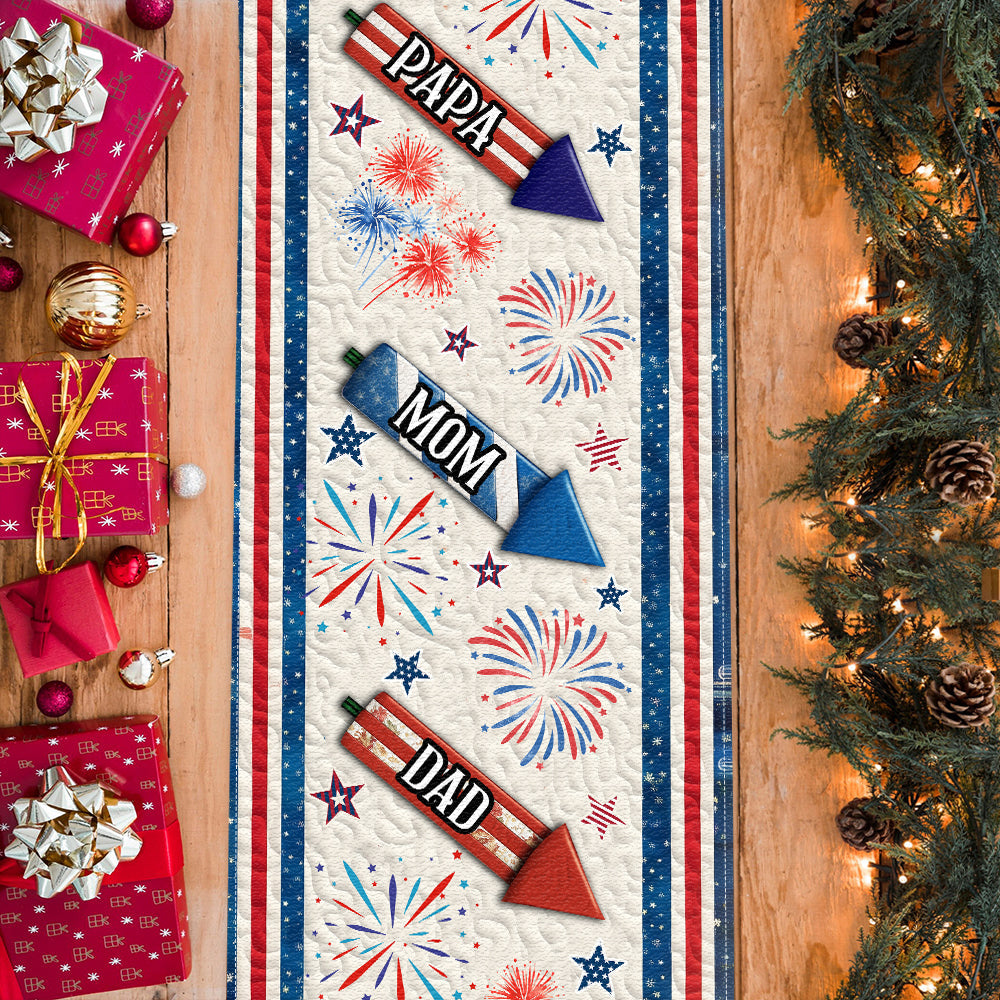 Fröhlichen 4. Juli – Personalisierter Tischläufer zum Unabhängigkeitstag/4. Juli