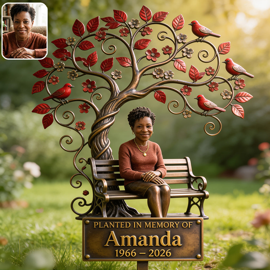 Memorial Garden Stake Cardinal Remembrance Gift - Personalized Memorial 3D Printed Cut Metal Sign
