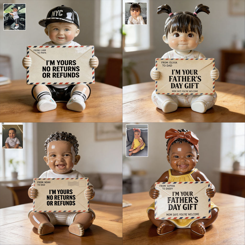 Lustiger Brief für Papa - Personalisierte Vater Premium 3D Figur
