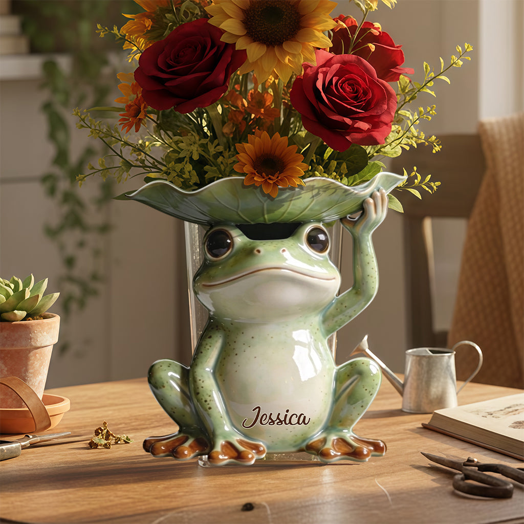 Just A Woman Who Loves Frog - Personalized Frog Acrylic Pot