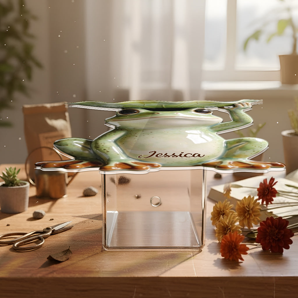 Just A Woman Who Loves Frog - Personalized Frog Acrylic Pot
