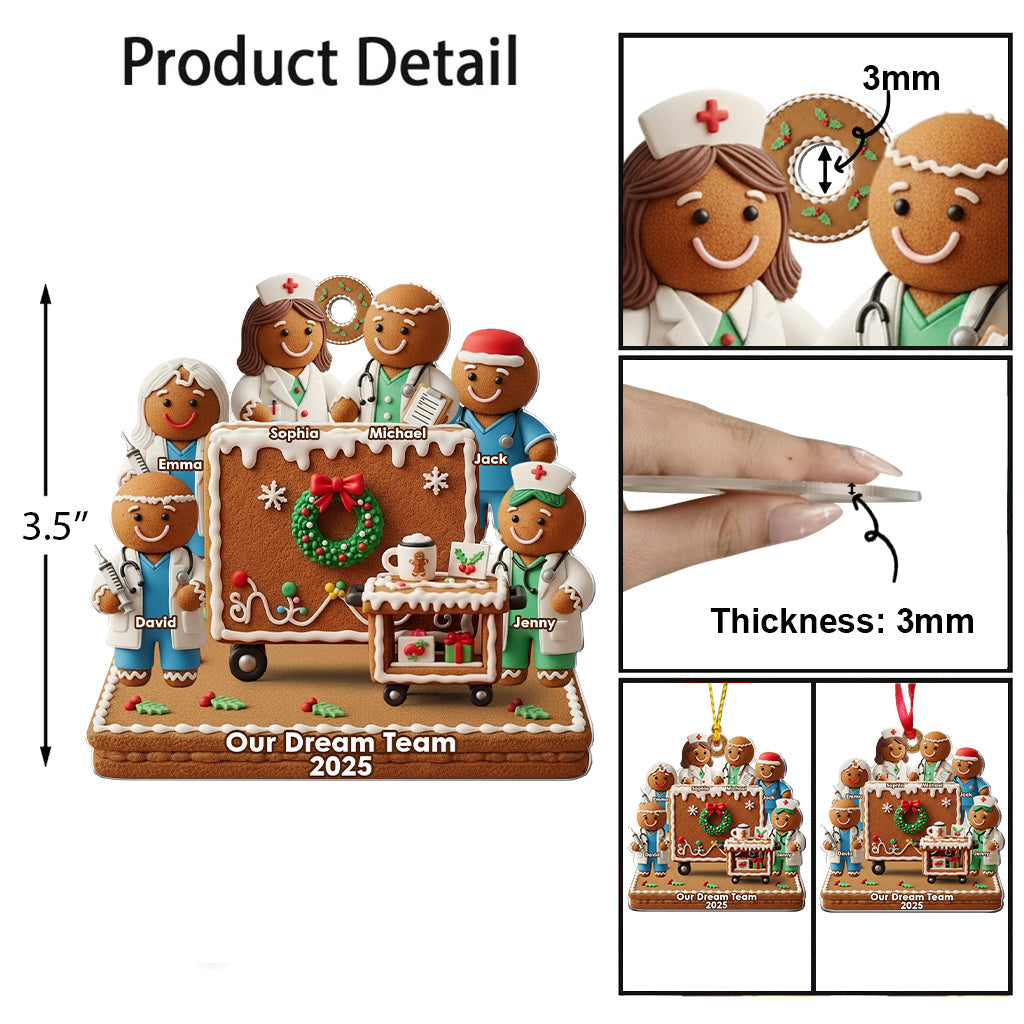 Hospital Dream Team - Personalized Nurse Transparent Ornament