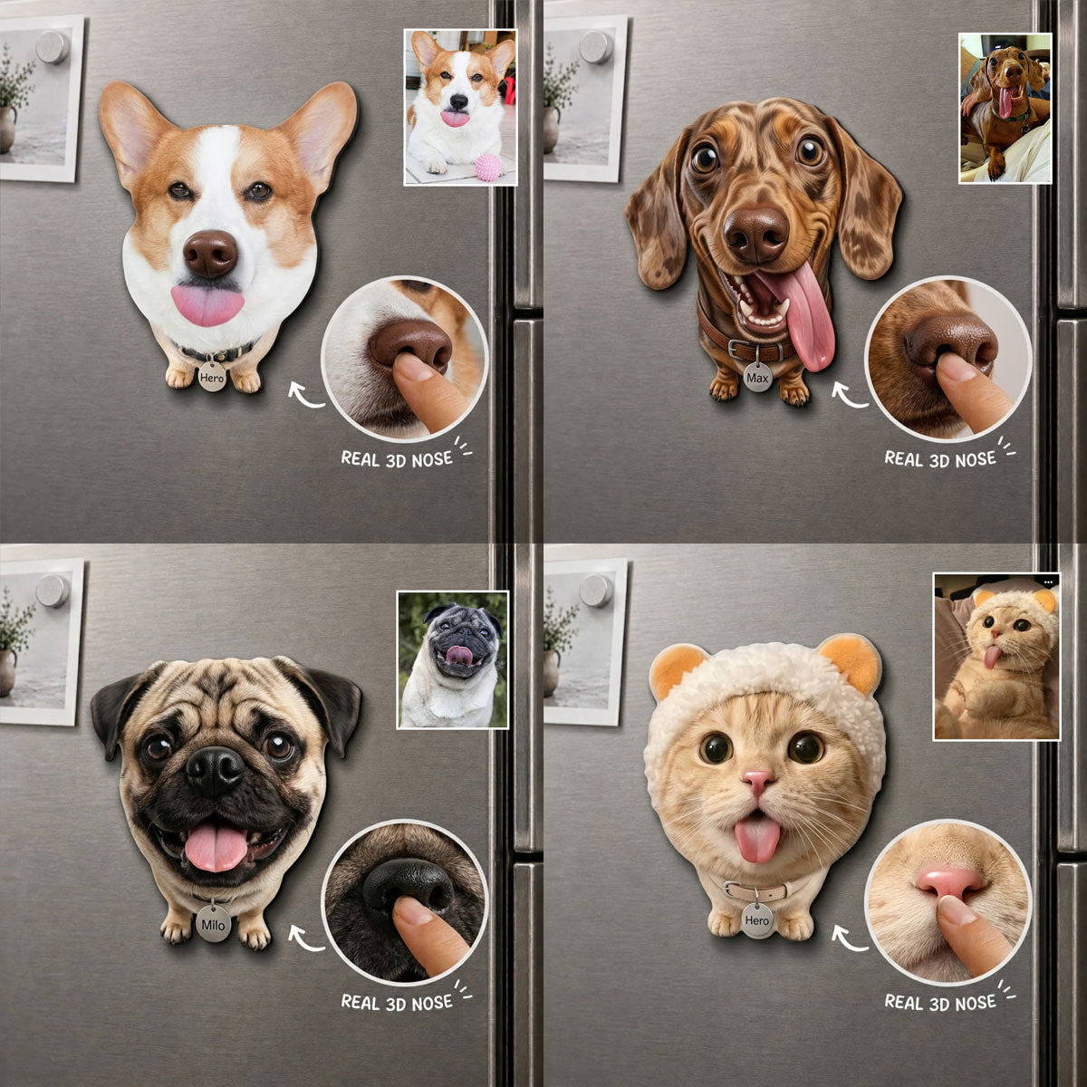 Lustiges Geschenk für Hundebesitzer - Personalisierter Hundeschnauzen-Acrylmagnet