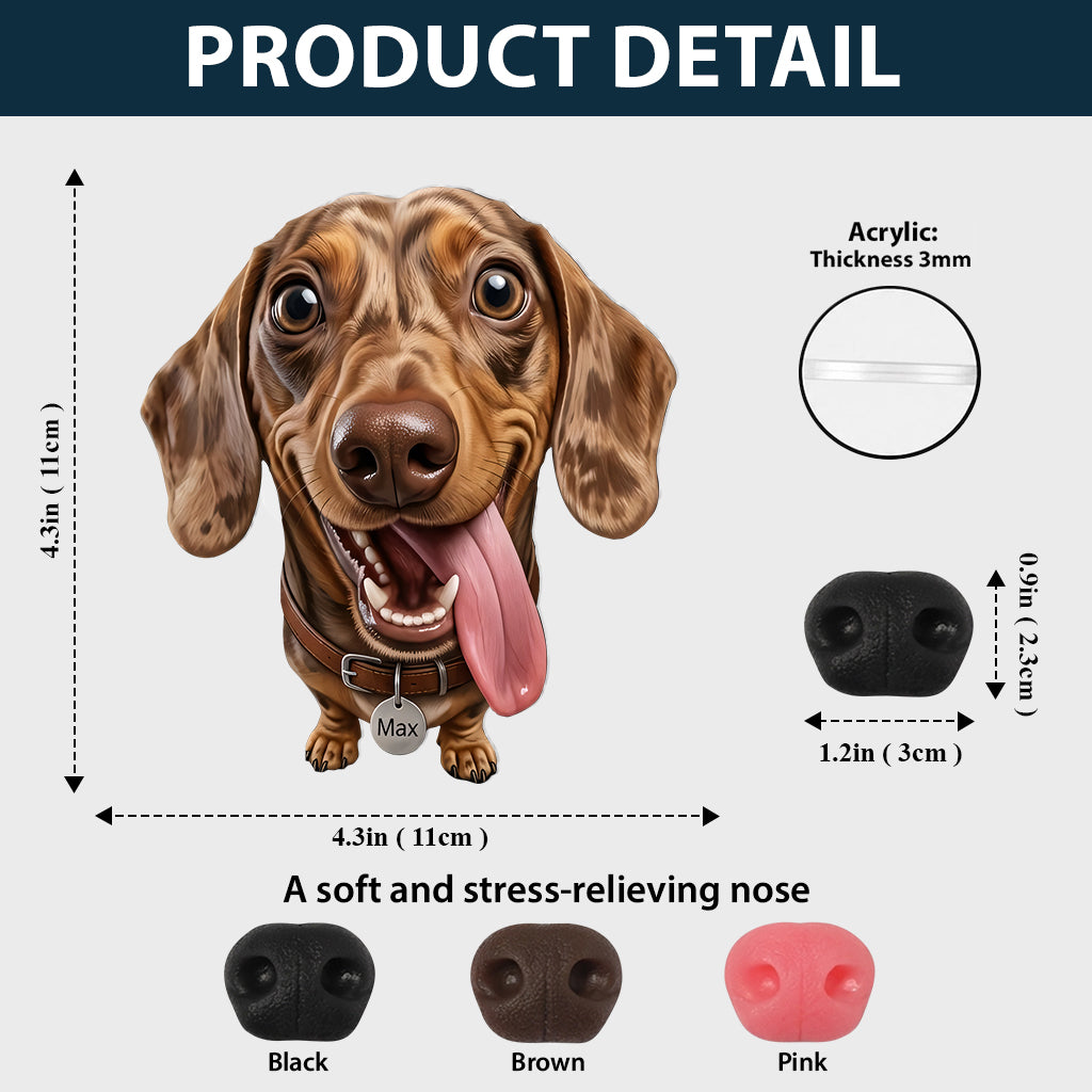 Lustiges Geschenk für Hundebesitzer - Personalisierter Hundeschnauzen-Acrylmagnet