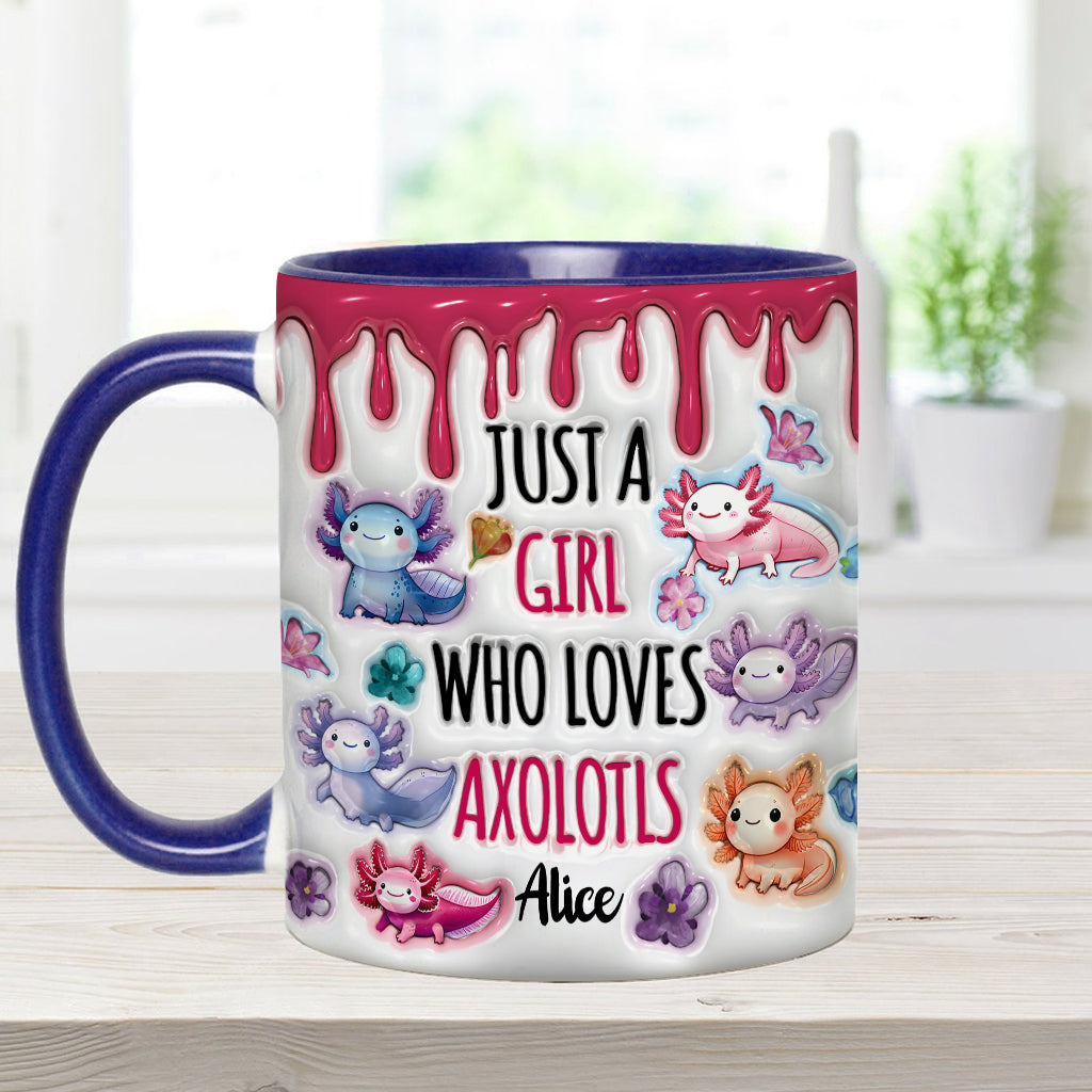 Just A Girl Who Loves Axolotls - Personalized Axolotl Accent Mug