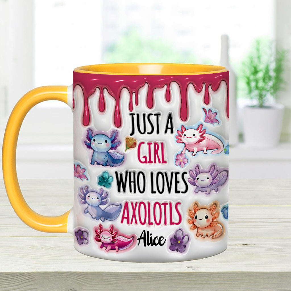 Just A Girl Who Loves Axolotls - Personalized Axolotl Accent Mug