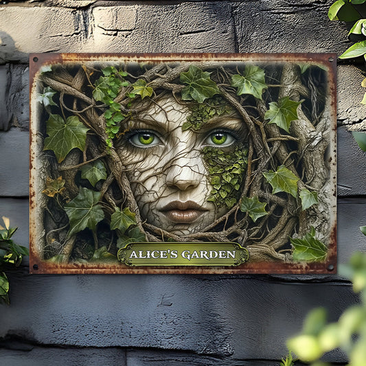 Willkommen in meinem Garten – Personalisiertes rechteckiges Metallschild für Gartenliebhaber