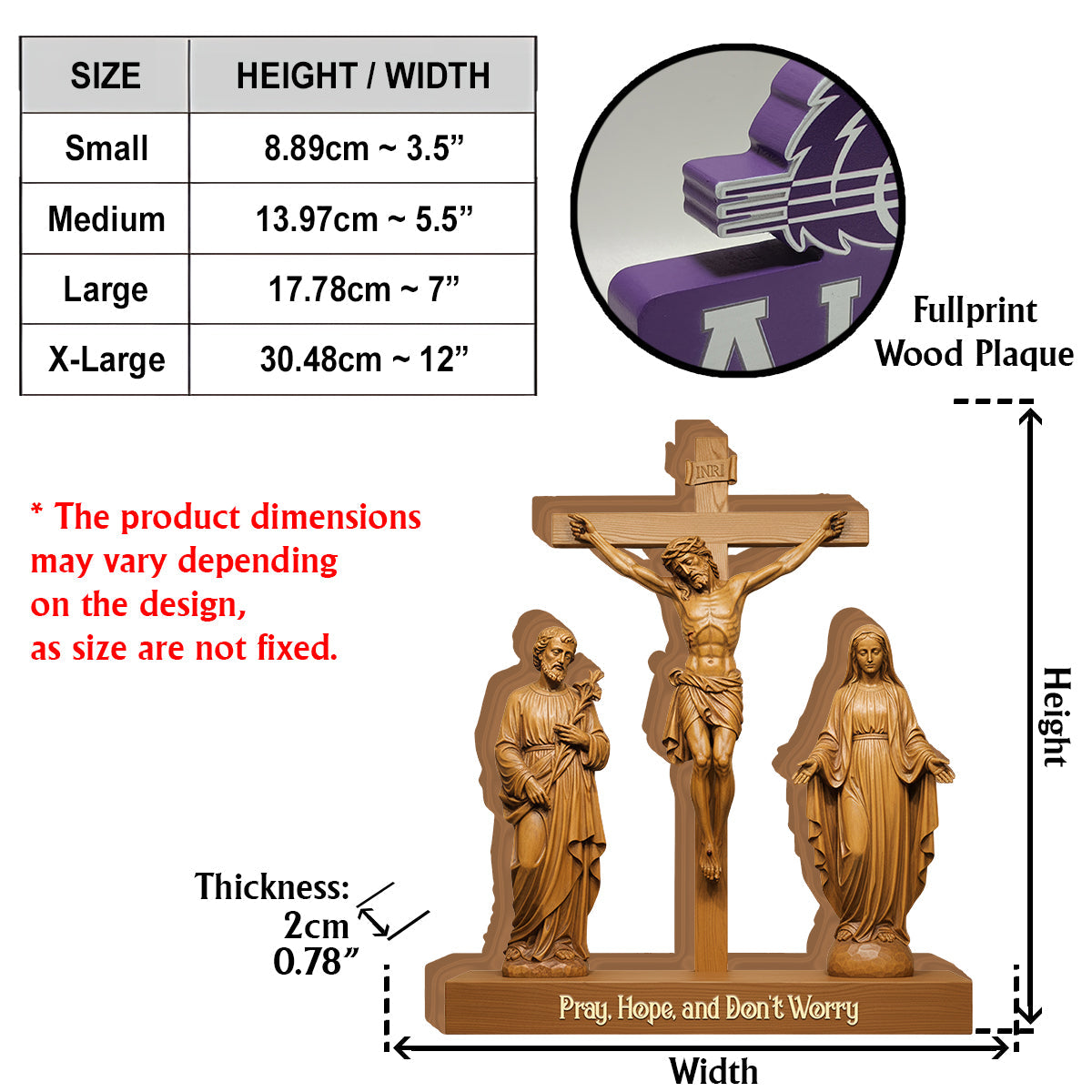 Katholisch – Personalisierte christliche Holzplakette in individueller Form