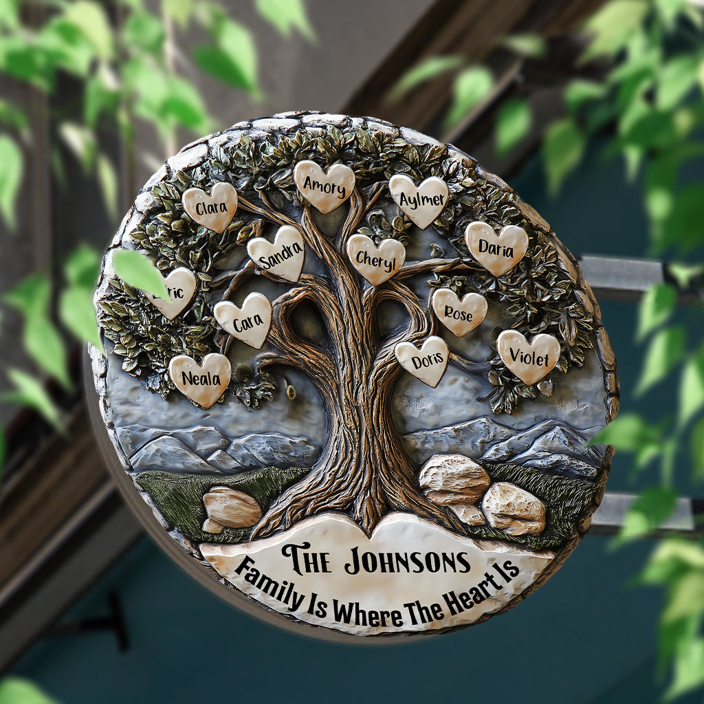 Frohe Weihnachten – Personalisiertes rundes Metallschild für die Familie