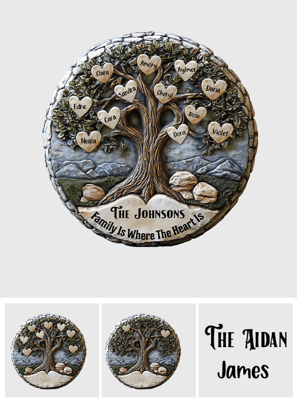 Frohe Weihnachten – Personalisiertes rundes Metallschild für die Familie