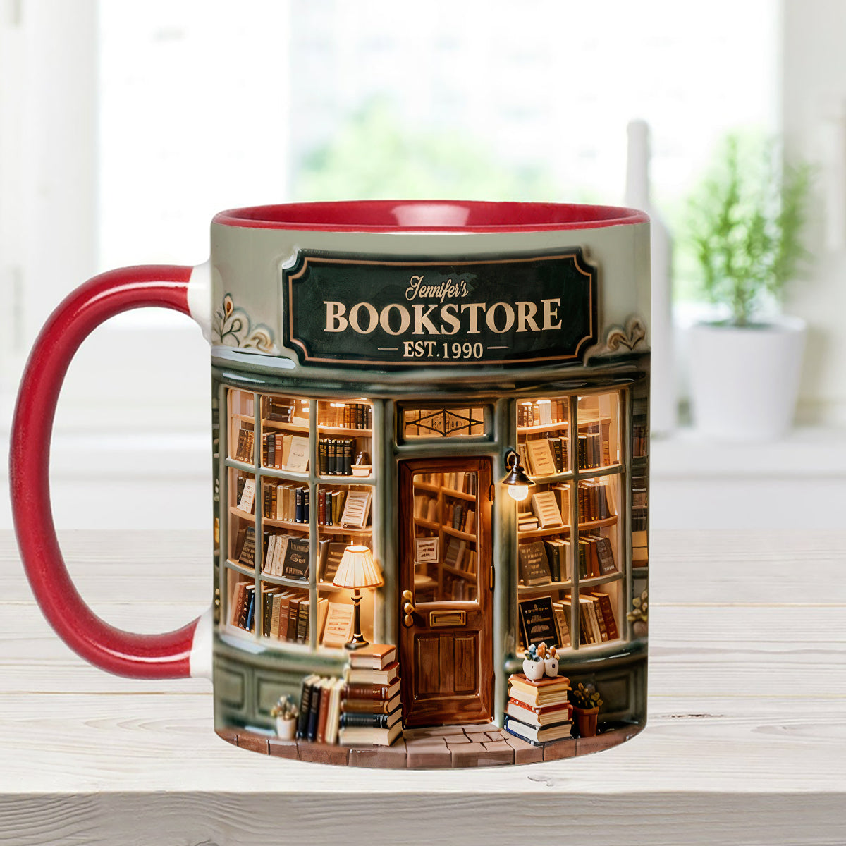 Love Books - Personalized Book Set Accent Mug with Acrylic Stirrers