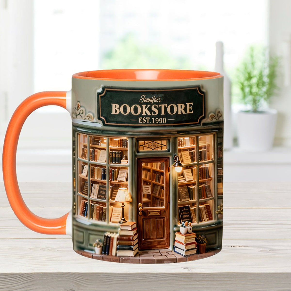 Love Books - Personalized Book Set Accent Mug with Acrylic Stirrers
