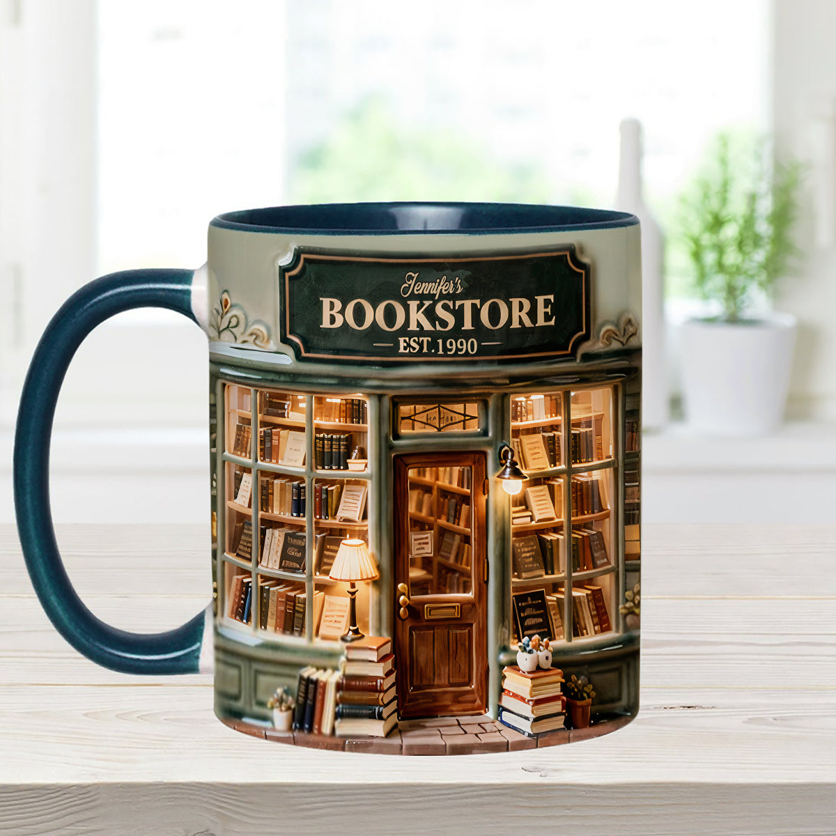 Love Books - Personalized Book Set Accent Mug with Acrylic Stirrers