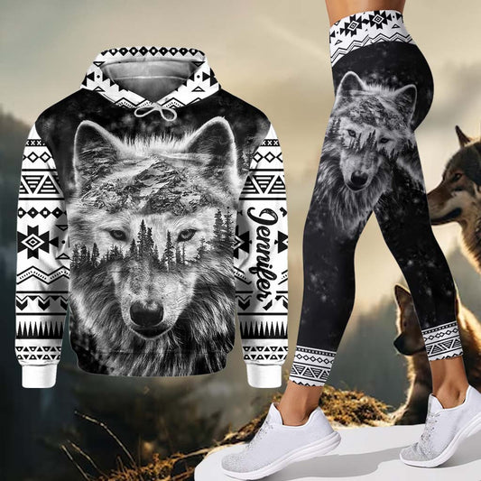 Starker Wolf – Personalisierter Wolf-Hoodie und Leggings