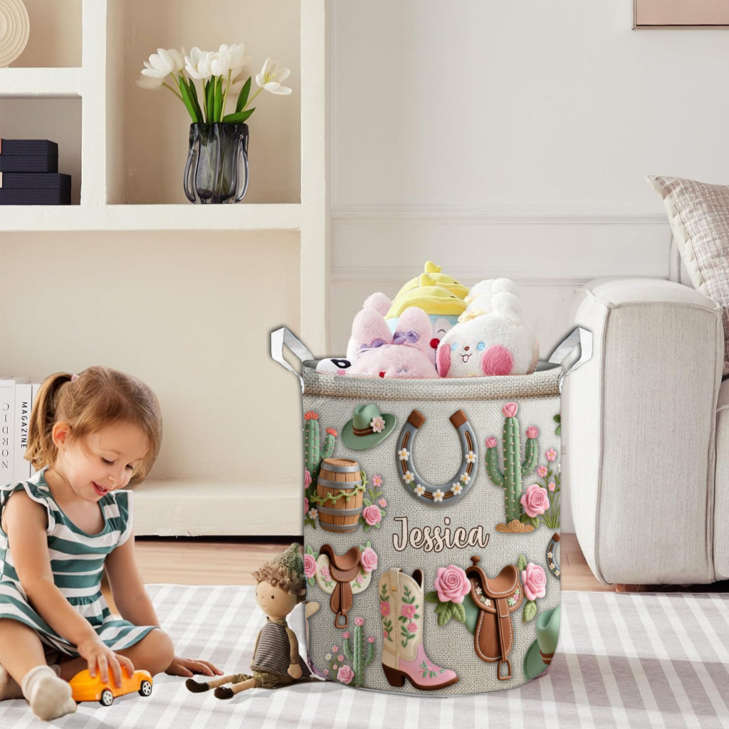 Perfekter Aufbewahrungskorb für Cowgirls – personalisierter Cowgirl-Aufbewahrungskorb