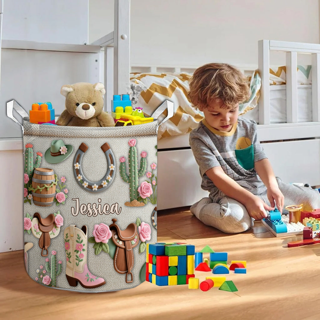 Perfekter Aufbewahrungskorb für Cowgirls – personalisierter Cowgirl-Aufbewahrungskorb