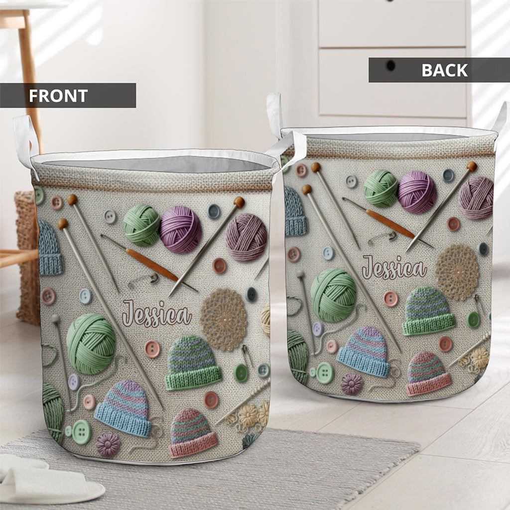 Knitting Lovers Storage Basket - Personalized Knitting Storage Basket