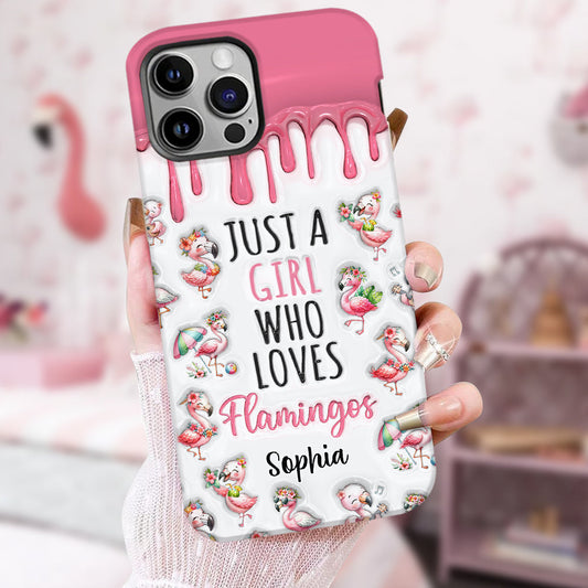 Just A Girl Who Loves Flamingos - Personalized Flamingo Full Print Phone Case