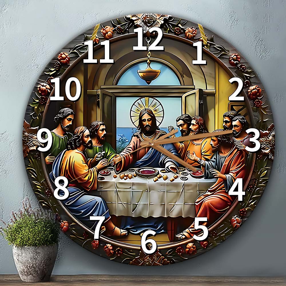 Letztes Abendmahl - Christliche Wanduhr