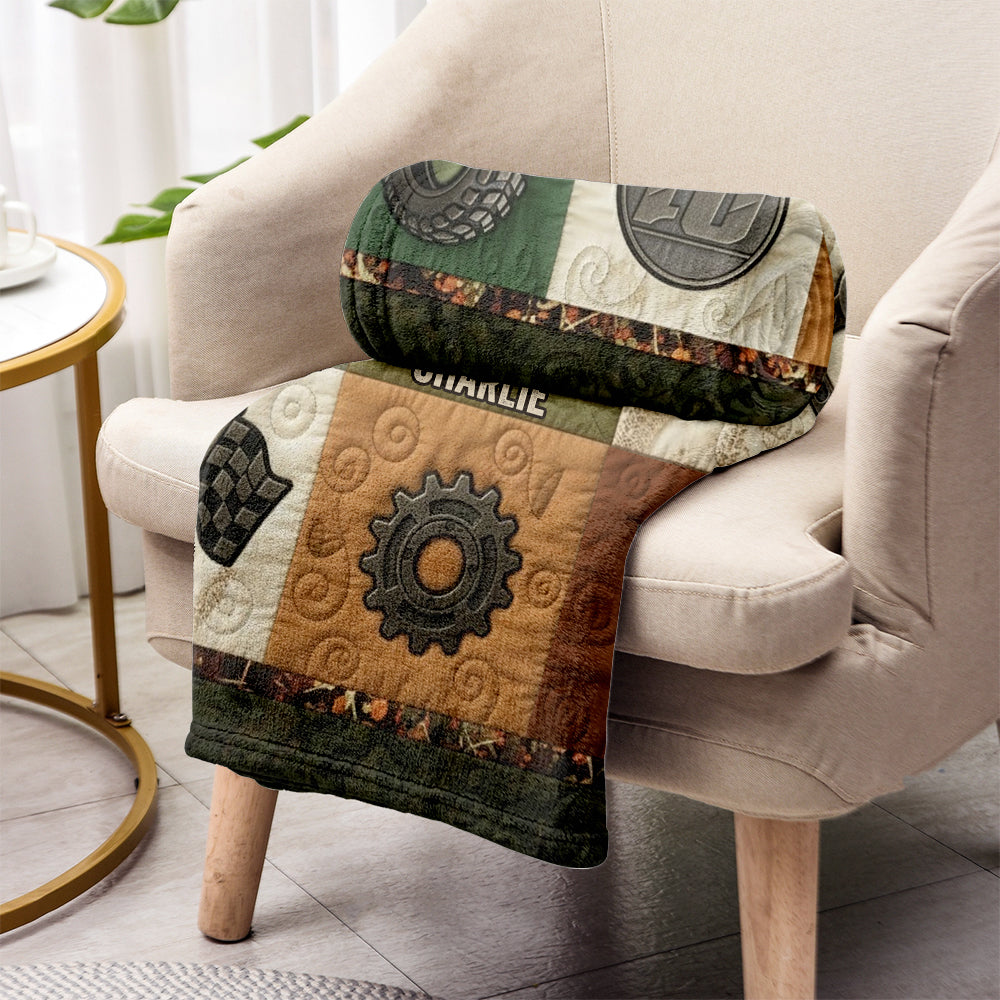 Motocross-Rennfahrer - Personalisierte Dirtbike-Decke