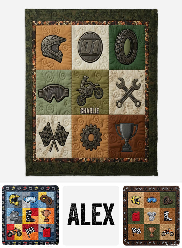 Motocross-Rennfahrer - Personalisierte Dirtbike-Decke