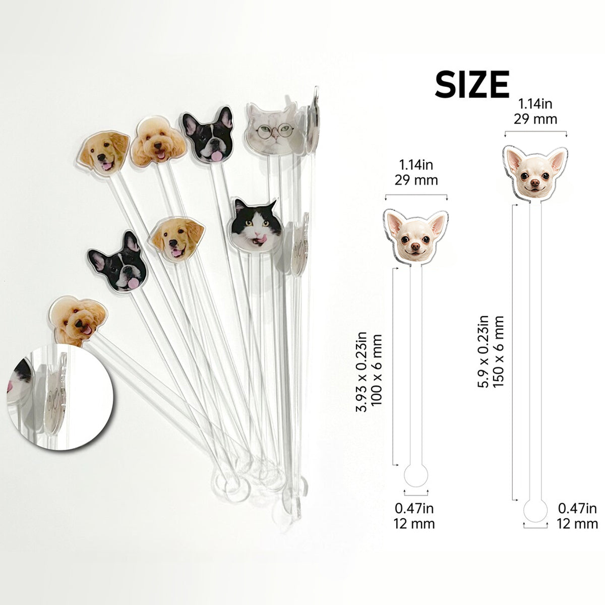 Personalisierte Tierfoto-Tasse - Individuelles Hundeset mit Acrylrührern