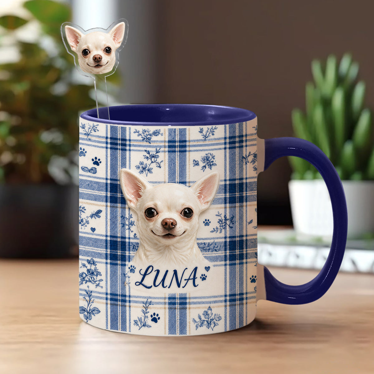 Personalisierte Tierfoto-Tasse - Individuelles Hundeset mit Acrylrührern