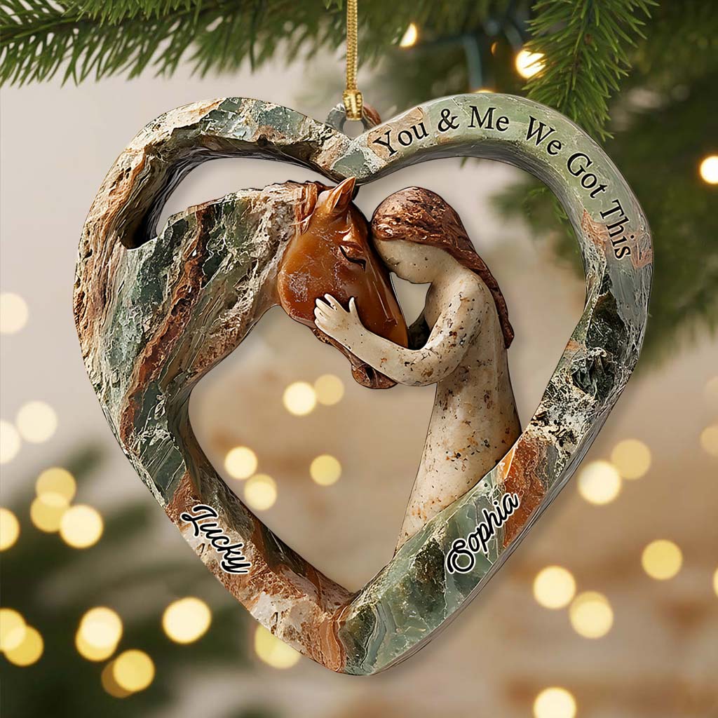 Herzförmiges Mädchen & Pferd – personalisierter Pferdeanhänger