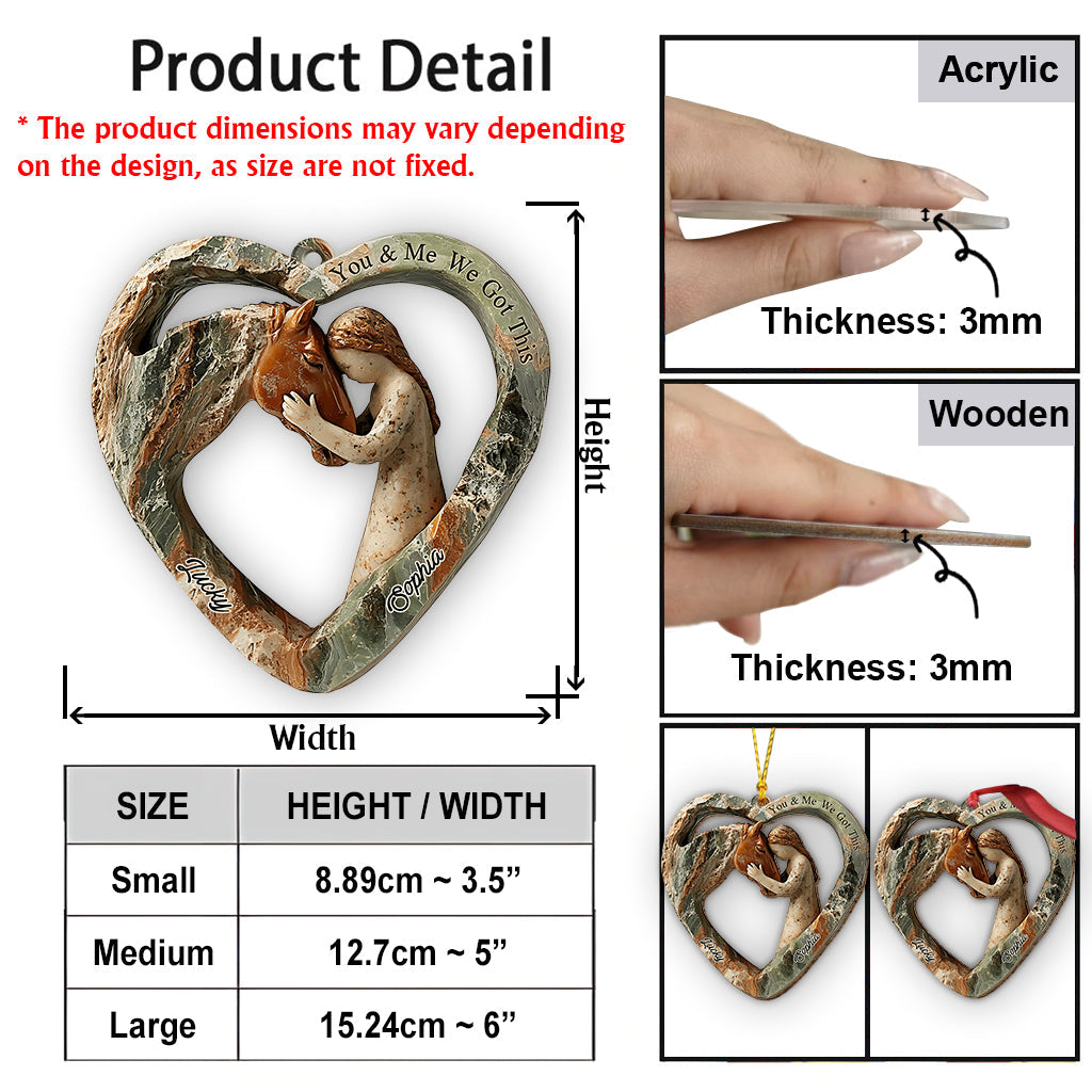 Herzförmiges Mädchen & Pferd – personalisierter Pferdeanhänger