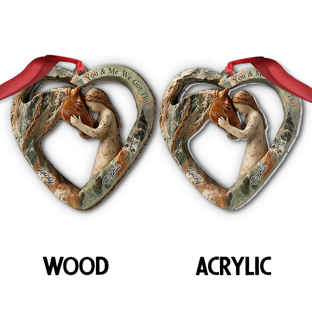 Herzförmiges Mädchen & Pferd – personalisierter Pferdeanhänger