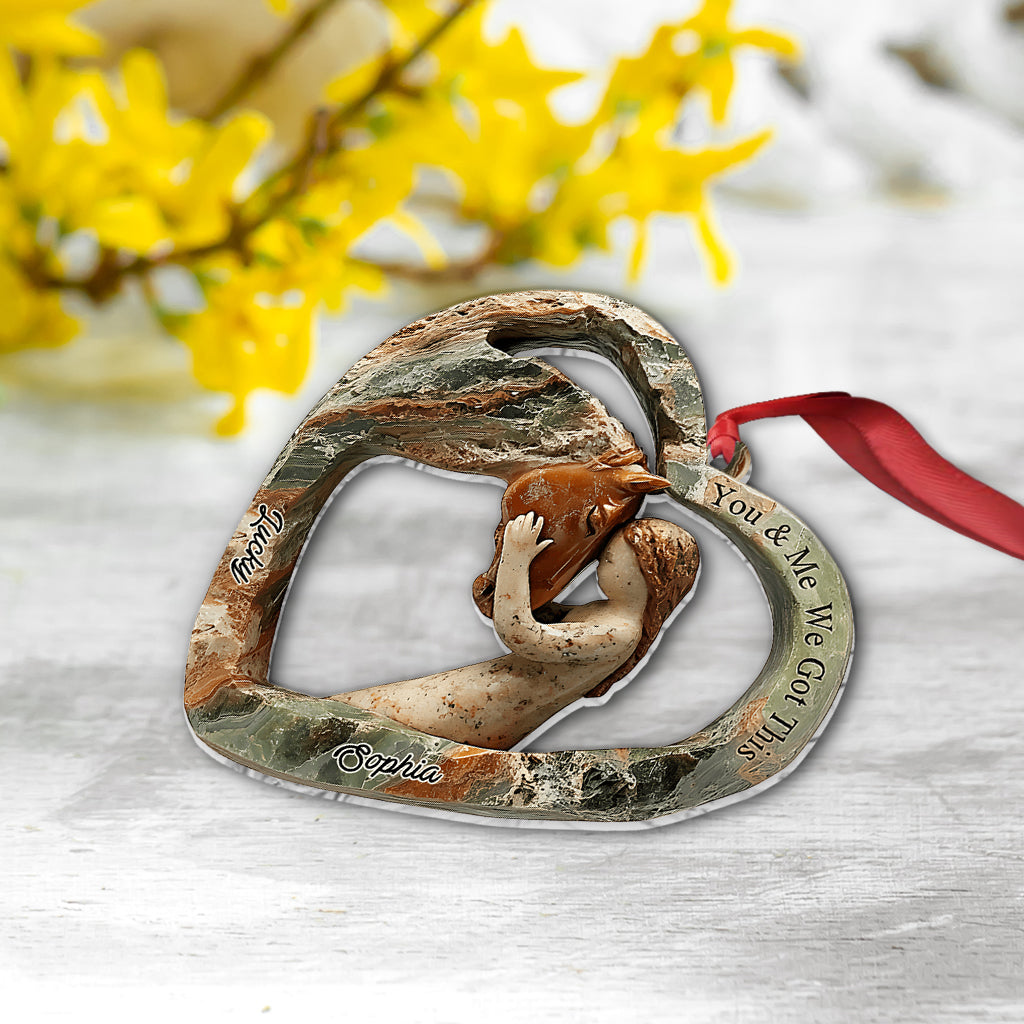 Herzförmiges Mädchen & Pferd – personalisierter Pferdeanhänger