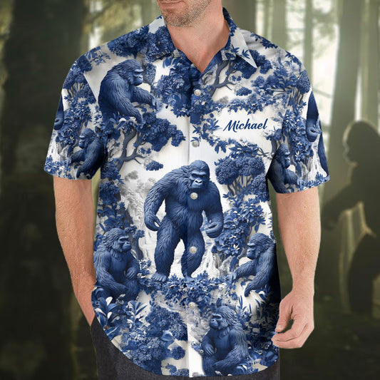 Bigfoot Sommer-Vibes – Personalisiertes Wander-Hawaiihemd