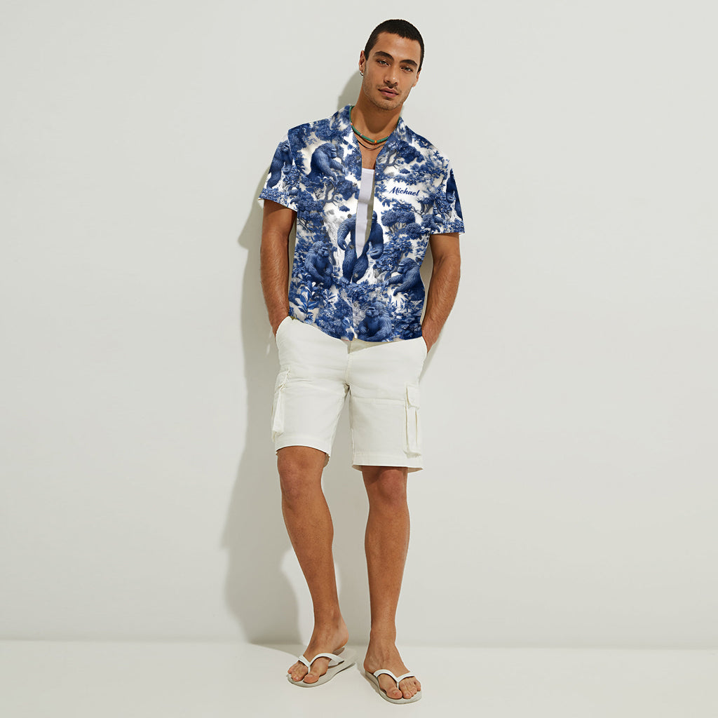 Bigfoot Sommer-Vibes – Personalisiertes Wander-Hawaiihemd