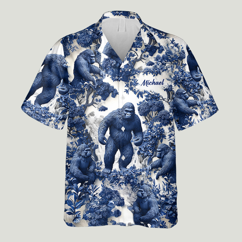 Bigfoot Sommer-Vibes – Personalisiertes Wander-Hawaiihemd
