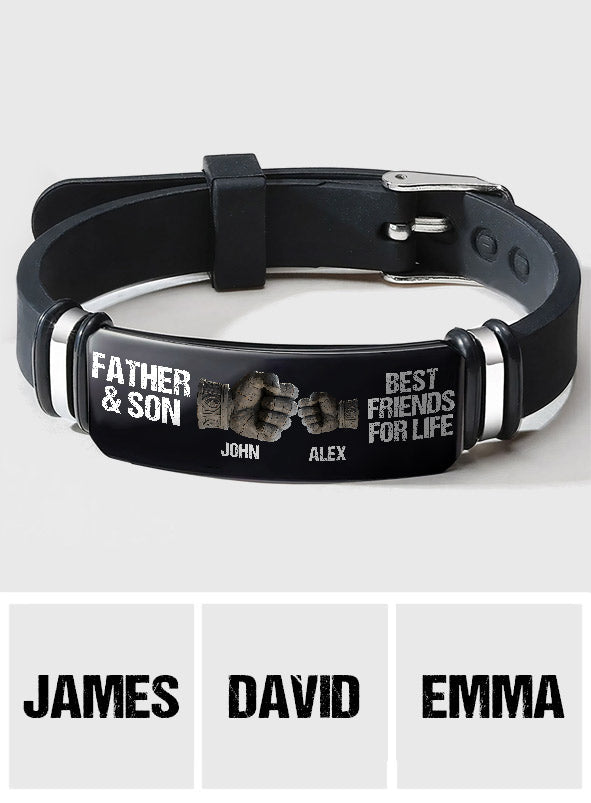 Vater und Sohn/Tochter – beste Freunde fürs Leben – personalisiertes Armband mit Gravur für den Vater