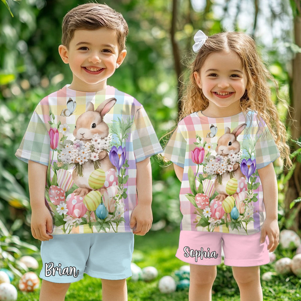 Frohe Ostern – Personalisiertes Kinder-T-Shirt & Shorts